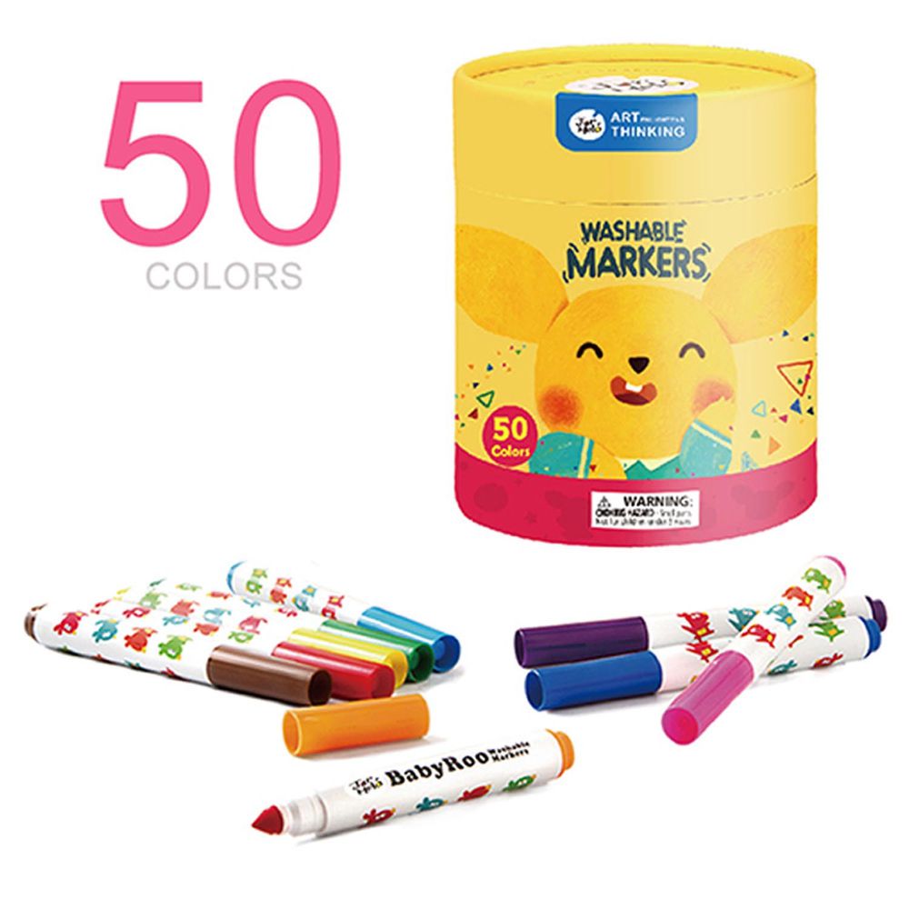 JarMelo 原創美玩 - 兒童可水洗彩色筆-50色