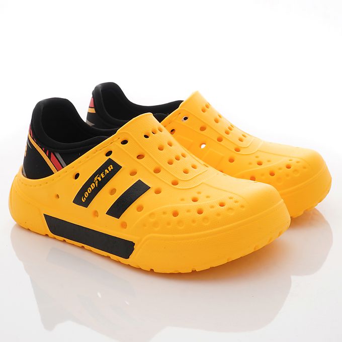 GOODYEAR - 台灣製GOODYEAR後踩水陸洞洞鞋(中小童段)-休閒鞋-黃