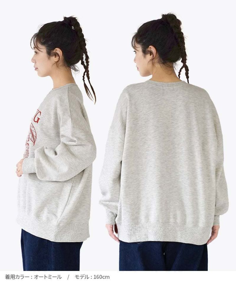 日本 zootie - 裏起毛注目櫻桃印花長袖上衣-海軍藍