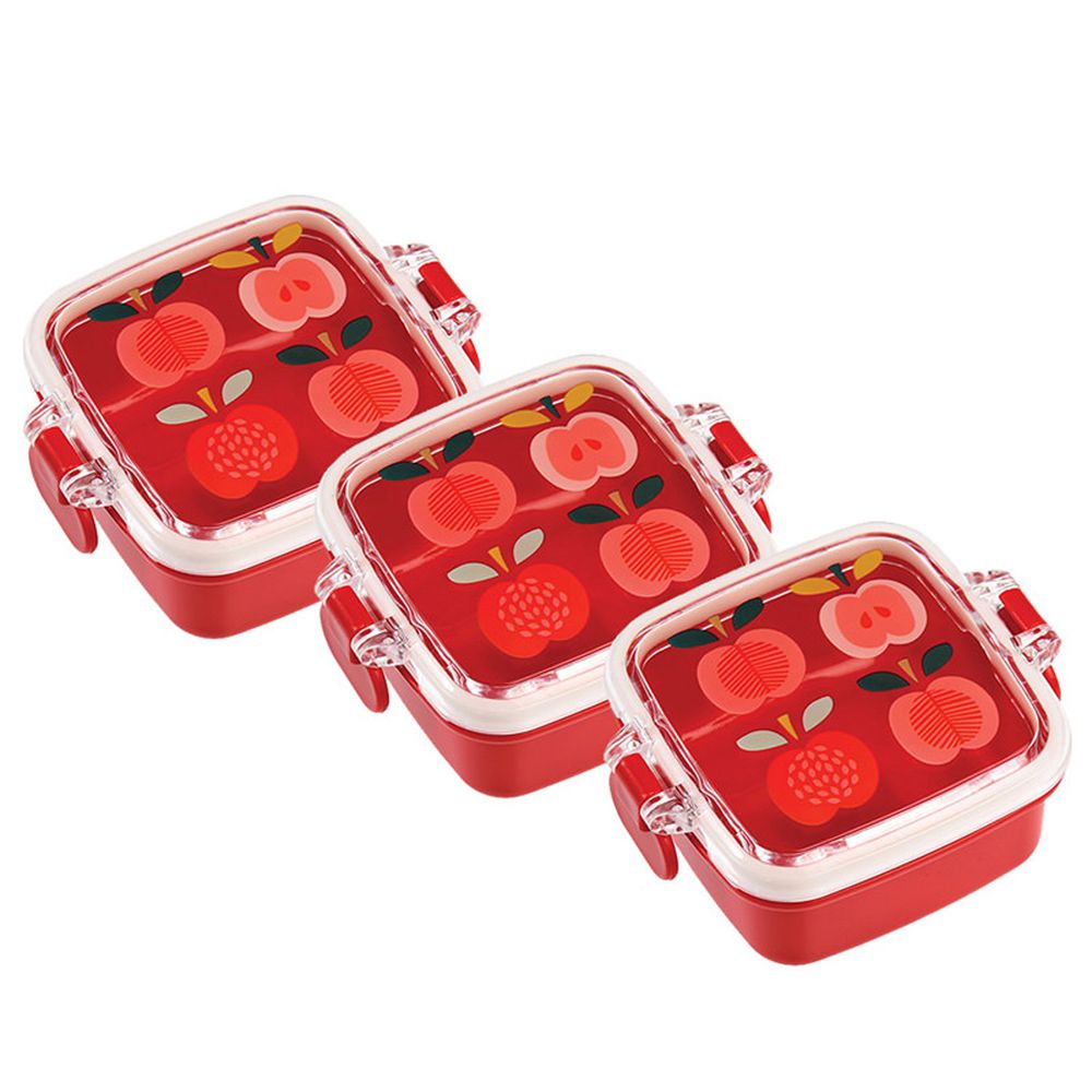 英國 Rex London - 小零食盒/奶嘴收納盒3入組-紅蘋果