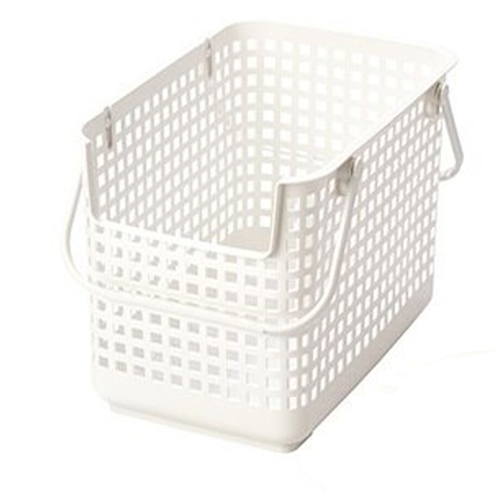 日本LIKE IT - 北歐風可堆疊凹型收納洗衣籃(單入)-白色