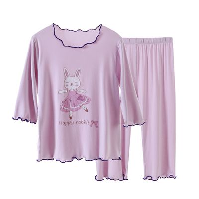 MAMDADKIDS - 莫代爾七分袖套裝/家居服-跳舞兔子-紫色