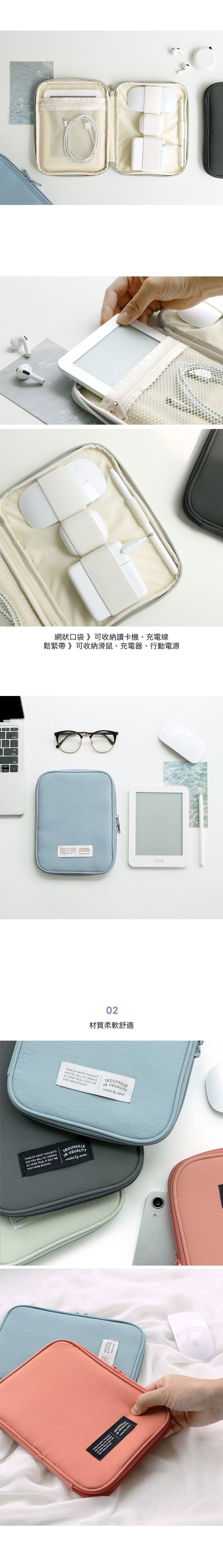 韓國 ICONIC - 韓國製大開口雜物收納包-草綠 (16x21x2cm)