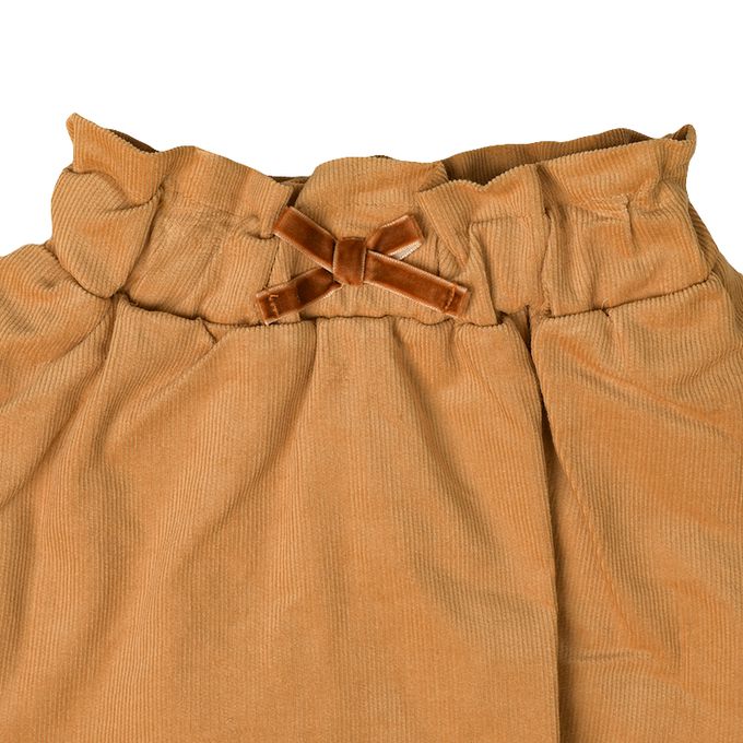 akachan honpo - 假兩件裙褲-超細燈芯絨-淺卡其色