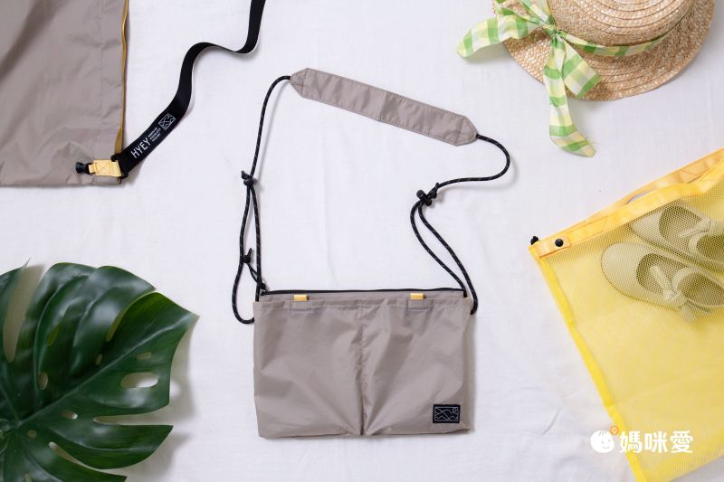日本 IROHA - 百變萬用多功能斜背包/購物袋3件組-灰x黃