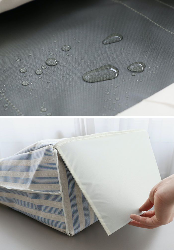 韓國 Conitale - 大容量防潑水束口購物袋/野餐袋/旅行袋-深藍 (46X35X25cm)