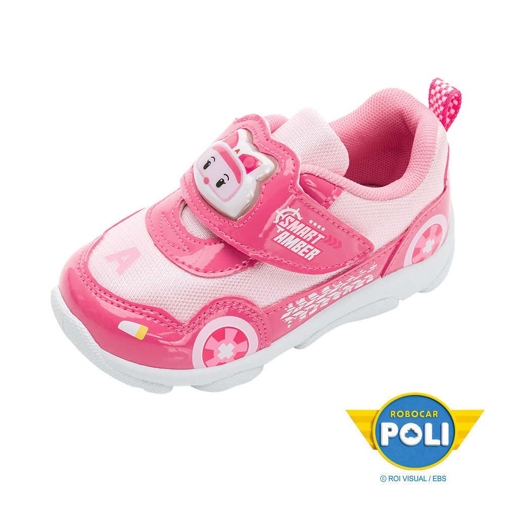 POLI 波力救援小英雄 - POLI 童鞋 電燈運動鞋 POKX46103-排汗透氣網布-粉紅-(小中童段)