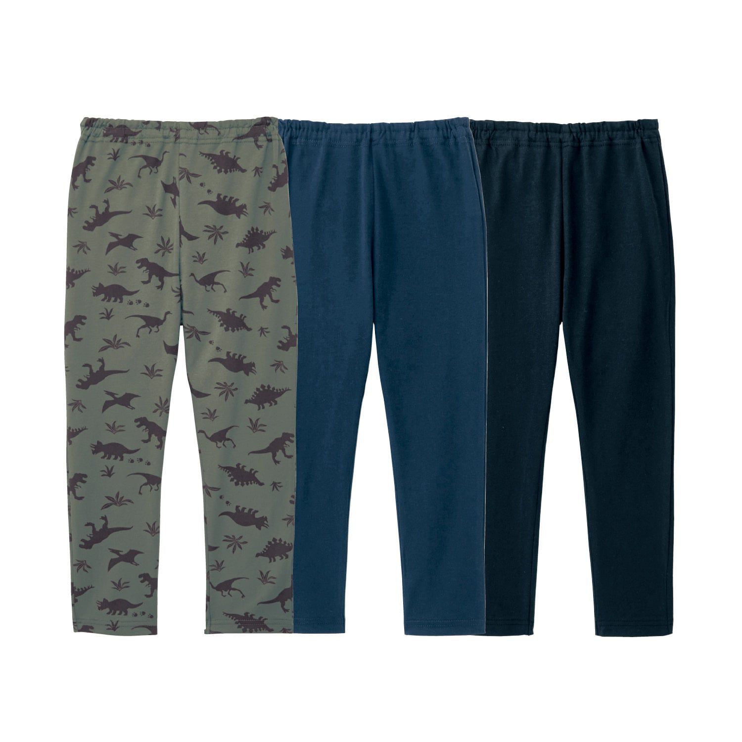 日本千趣會 - GITA 超值百搭長褲三件組-粉紅x格紋x黑