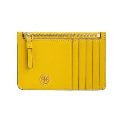 TORY BURCH - 皮革卡片零錢包 (黃色)