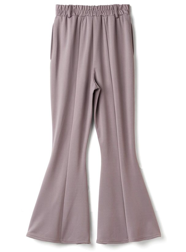 日本 GRL - 修長美腿微喇叭長褲-簡約黑