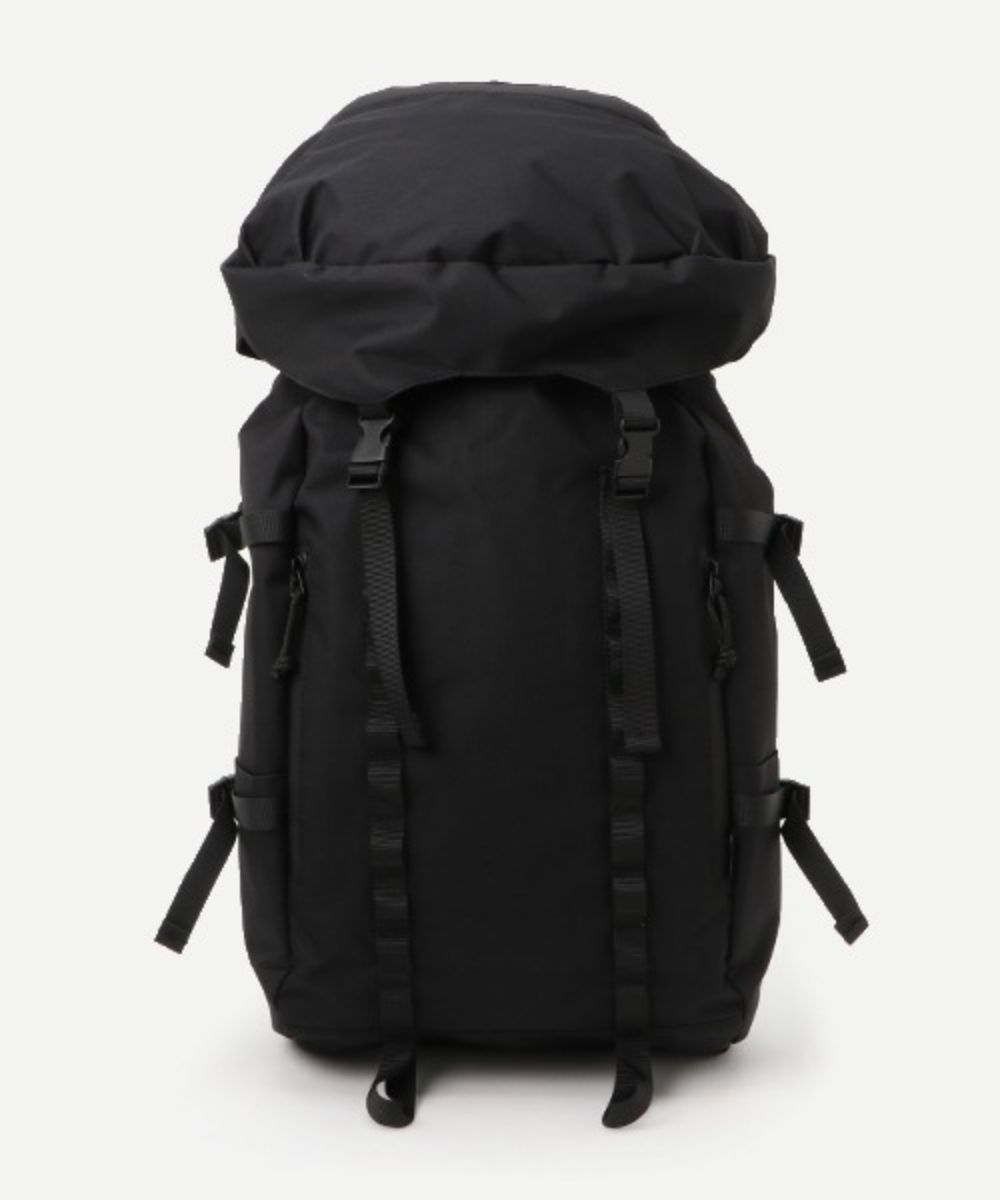 日本 Anello - 束繩雙排扣後背包登山包日用包-BK黑色