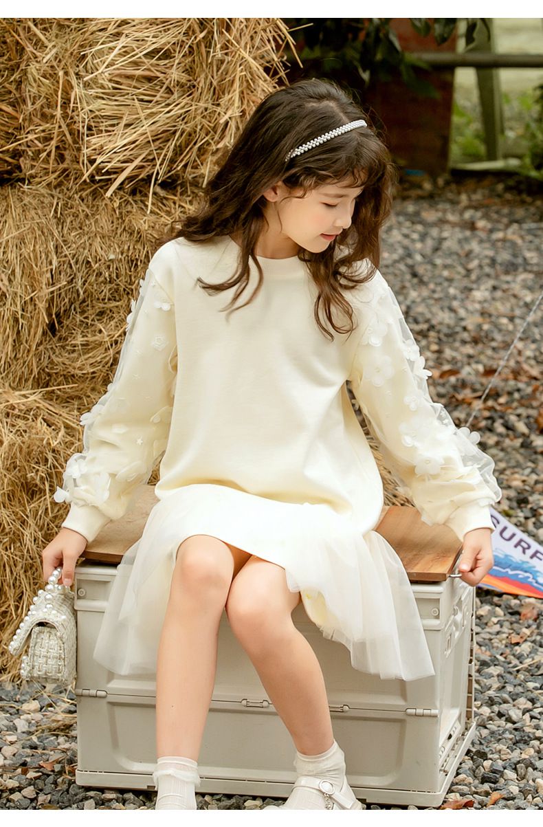 蕾絲花邊連身裙-粉色