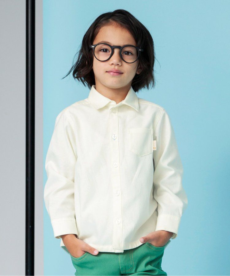 日本 BREEZE - [推薦]氣質系正式領長袖襯衫-素面-米白