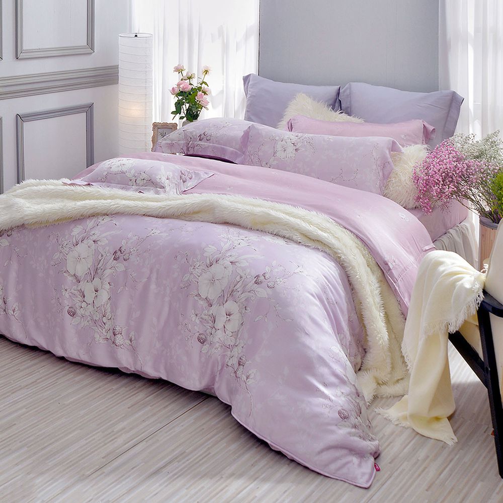 格蕾寢飾 Great Living - 英國Abelia《粉紅夢境》加大600織紗天絲四件式兩用被床包組 (加大)