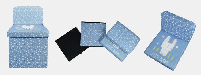 舒福家居 iSuFu - 多功能靠背式收納椅/穿鞋椅凳-二入組(小貓咪咪/邦妮兔兔)-37.5*37.5*64.5CM