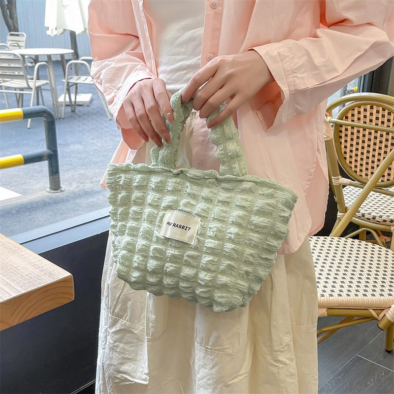 奶油泡泡雲朵手提包/托特包-紫色 ((19+12)x17x10cm)