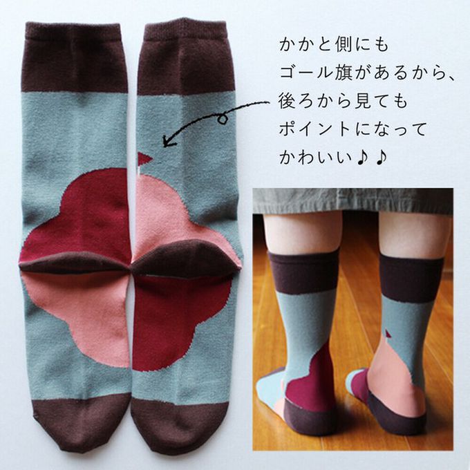 日本女裝代購 - 日本製 伊索寓言印花長襪-龜兔賽跑-燕麥 (23-25cm)