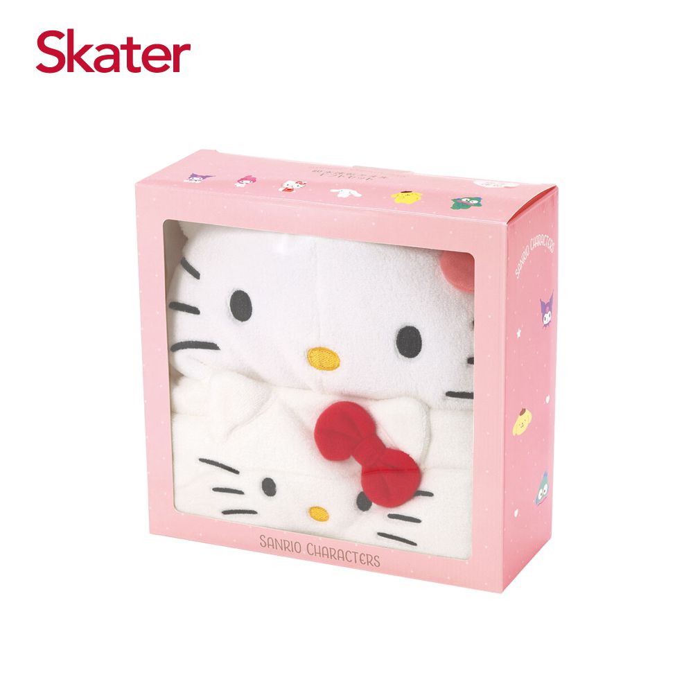 日本 SKATER - 親膚超纖巾禮盒-Kitty-(兩用巾+乾髮巾)