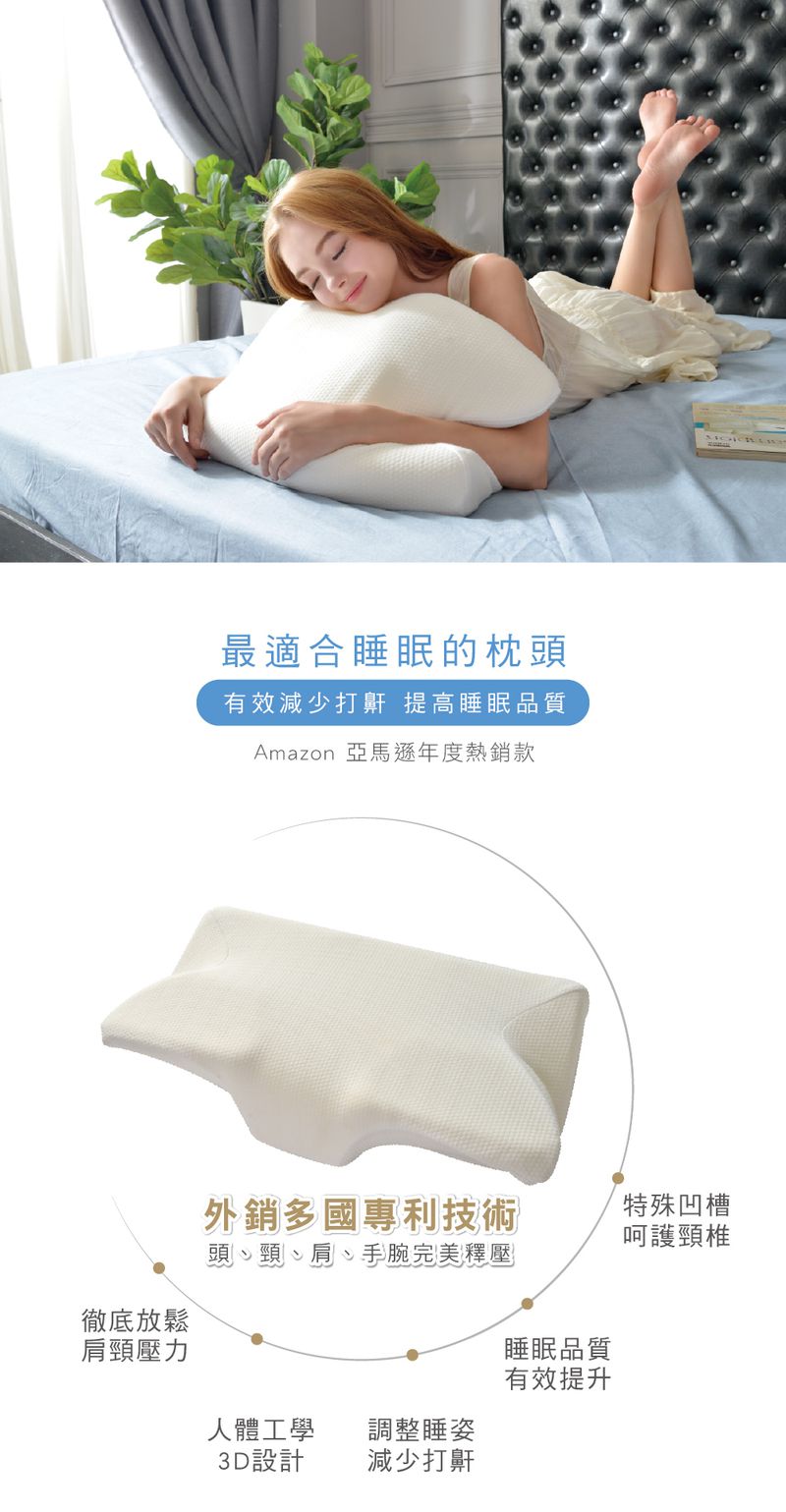 格蕾寢飾 Great Living - 超釋壓3D護頸蝶型工學記憶枕