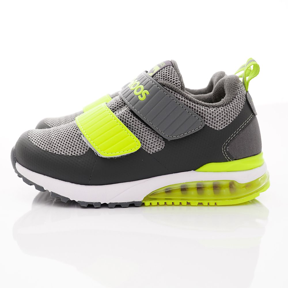 KangaROOS - 氣墊彈力避震運動鞋款(中大童段)-灰/螢光綠