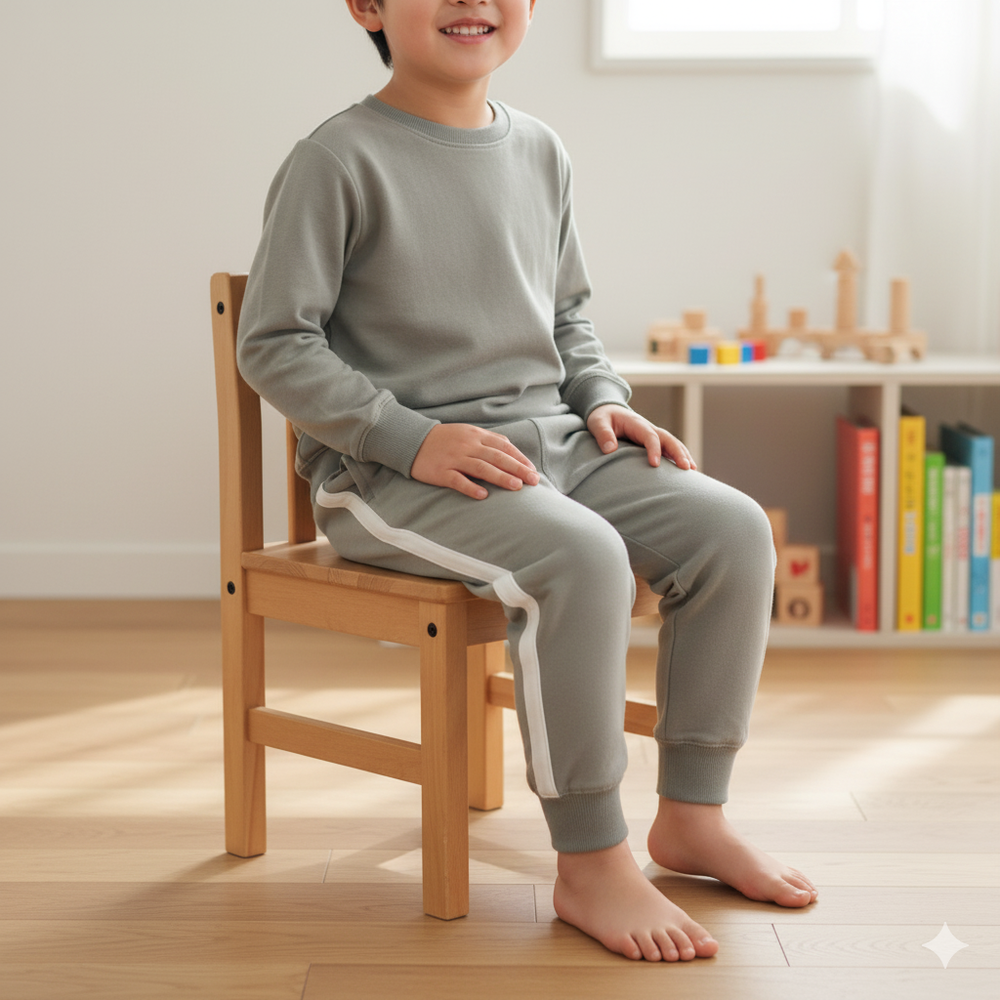 側邊拼接褲-灰色