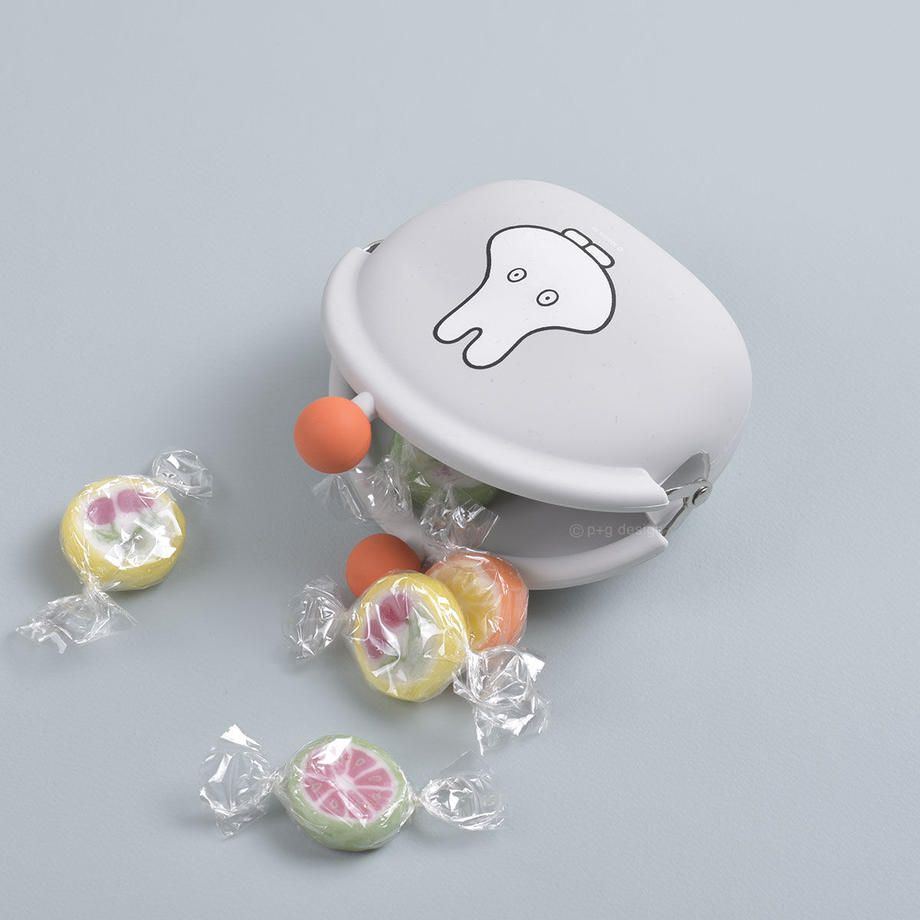 日本P+G design - [人氣熱銷]矽膠胖胖口金零錢包-米飛兔-紅x黃 (9.5×8.5×4.5cm)