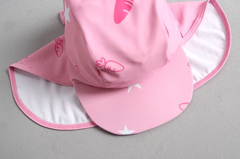 女寶防曬長袖連身泳裝套裝(附帽子)-兔寶寶-粉色