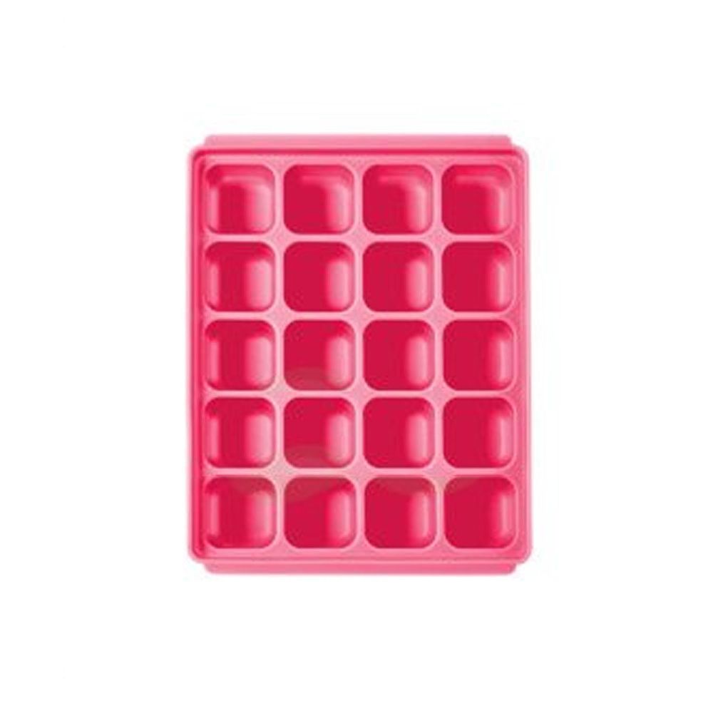 TGM - 馬卡龍 白金矽膠副食品冷凍儲存分裝盒 (S - 紅色)