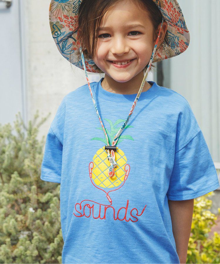 日本 BREEZE - 童趣音樂印花短袖上衣-向日葵黑膠-白