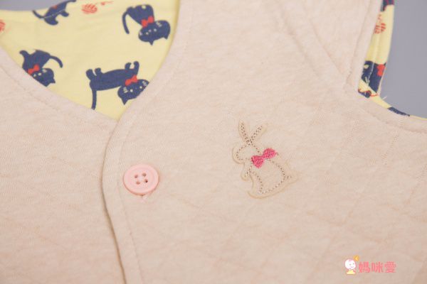 JoyNa - 純棉兒童保暖馬甲背心-米黃色