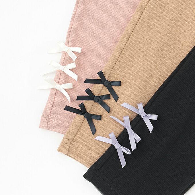 日本 Lycee mine - 彈力荷葉屁屁蝴蝶結長褲-棕