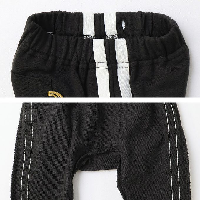 日本 ZOOLAND - 春季出遊印花運動長褲-背後刺繡車車-淺灰