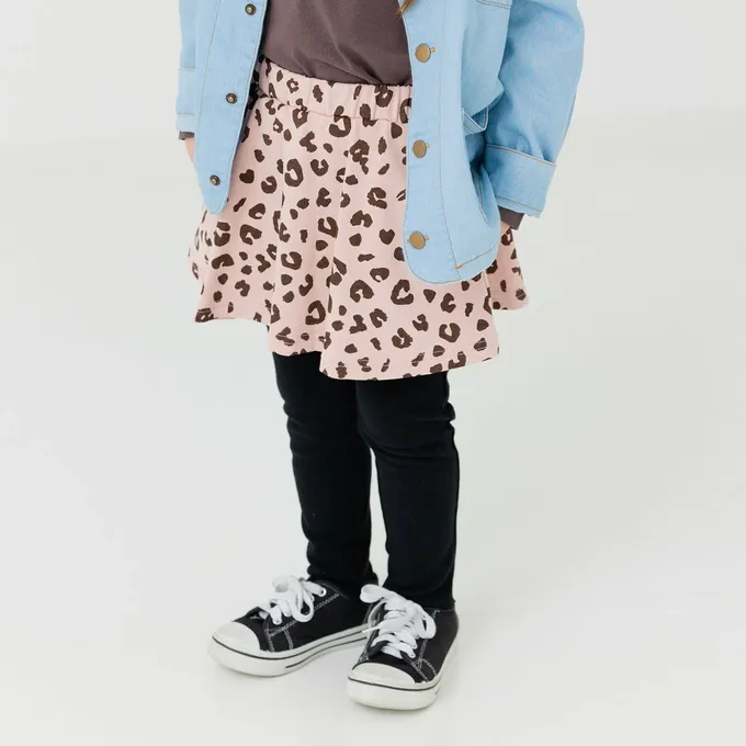 日本 Chil2 - 舒適彈性印花褲裙-花朵-薄荷綠