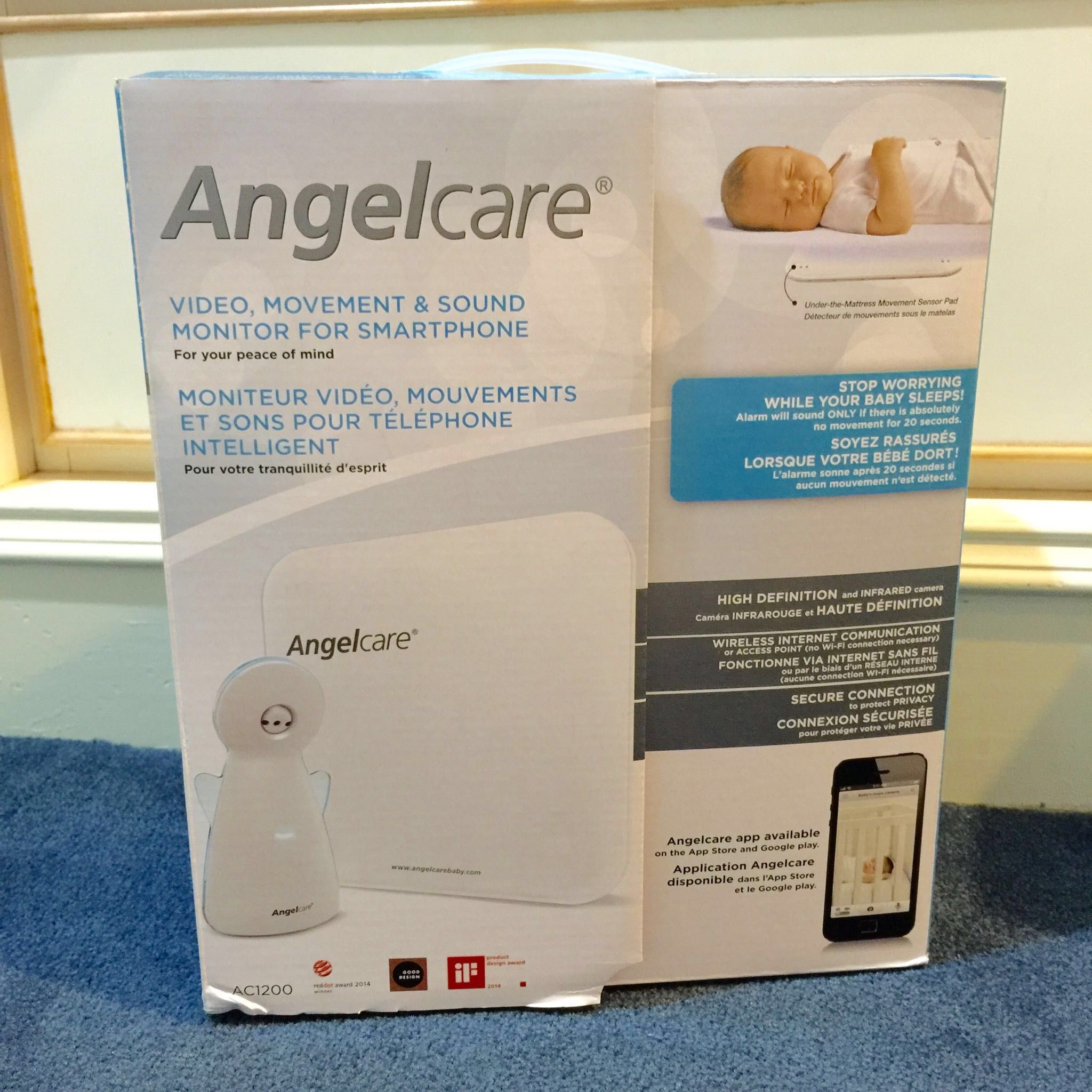 Angelcare AC1200 嬰兒監視器/智慧型呼吸動態感應監視器
