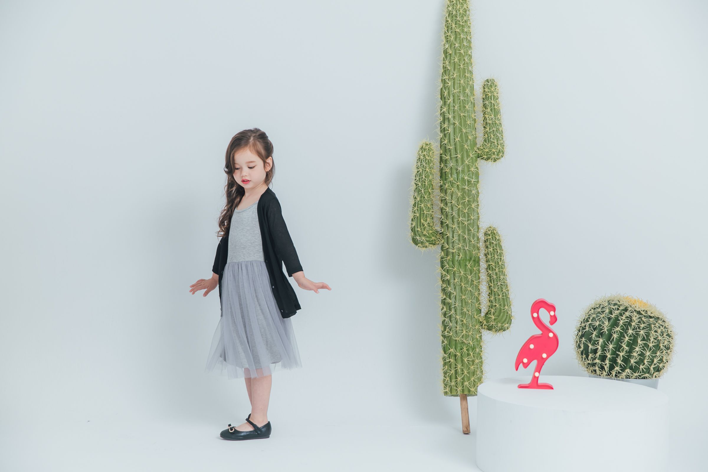 Peachy - 北鼻款*獨家訂製綿柔連身紗裙-細肩帶連身款-溫柔灰