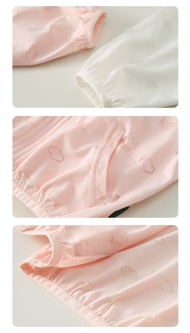 輕薄防風連帽外套-雲朵-粉色