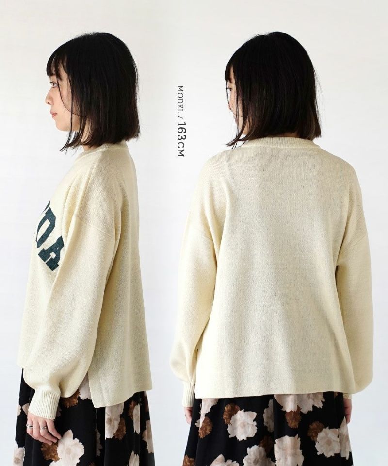 日本 zootie - 美式英文圓領澎袖輕薄針織長袖上衣-紅