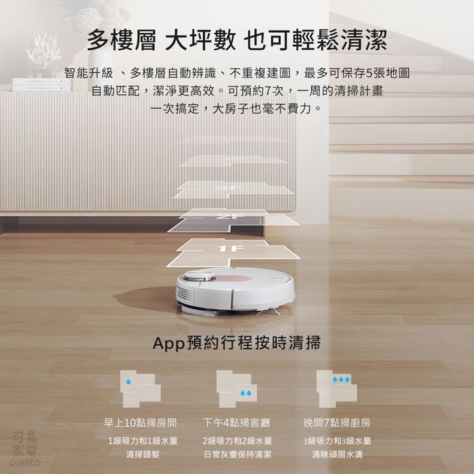 雲米 - 雲米女王機 SE智能雷射掃拖機器人 單機旗艦款 小米生態鏈-白+玫瑰金 (旗艦款)