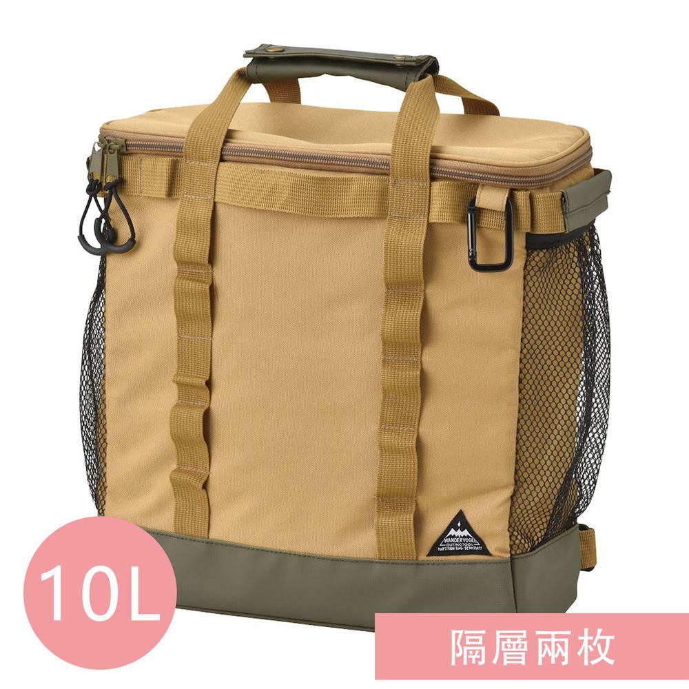 日本 Seto Craft - 露營風 方形保溫保冷提袋/後背包(附隔層*2)-黃 (L(30x12x30cm))-10L