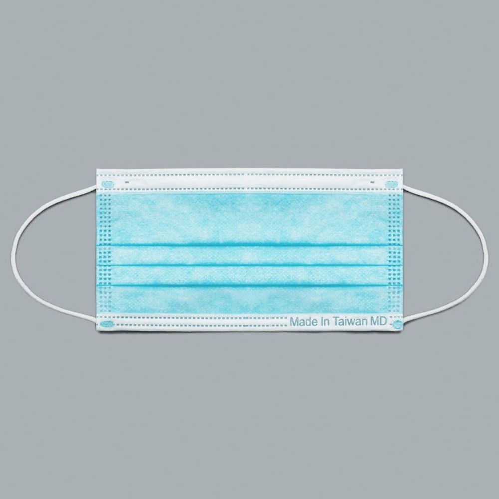 YSH 益勝軒 - 成人醫療級三層平面口罩/雙鋼印/台灣製-天空藍 (17.5x9.5cm)-50入/盒(未滅菌)