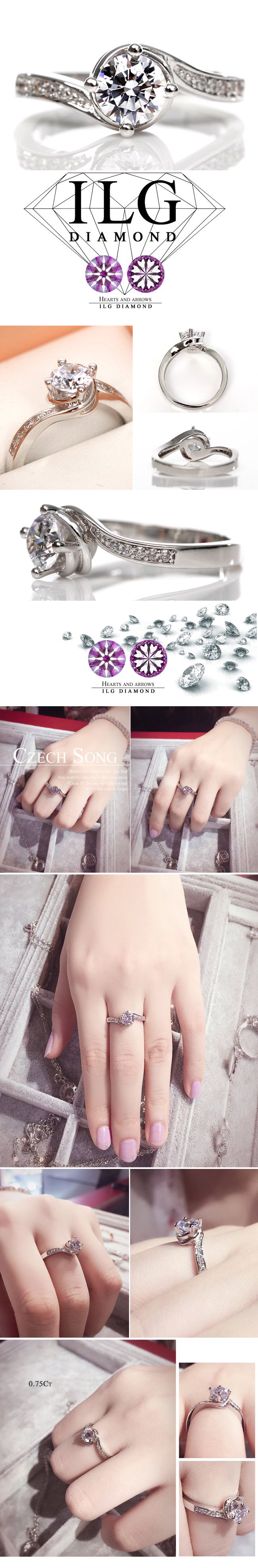 美國ILG鑽飾 - Circulating love 0.75克拉 扭轉托鑽設計-頂級美國ILG鑽飾，媲美真鑽亮度的鑽飾(經典永流傳 求婚 結婚 送禮首選)-加贈高級珠寶級絨布盒1個-外國抗敏材質電鍍頂級白K金色