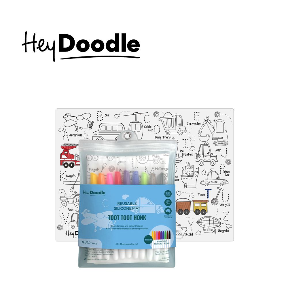 澳洲 創意隨⾏矽膠畫墊-交通⼯具 ABC