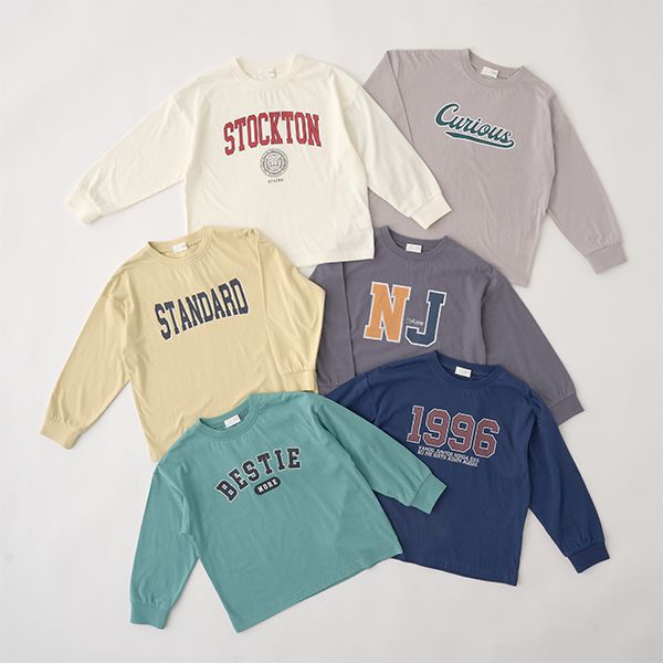 日本 b-ROOM - 定番標語百搭長袖上衣-象牙白