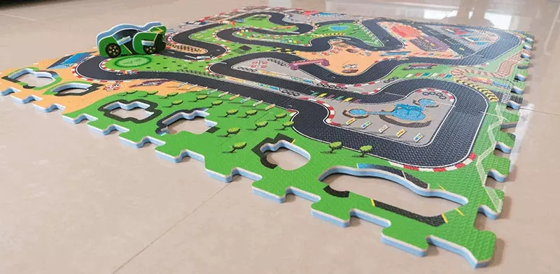 Sunta - 立體印圖拼接墊-瘋狂賽車 (32x32cm)-9片