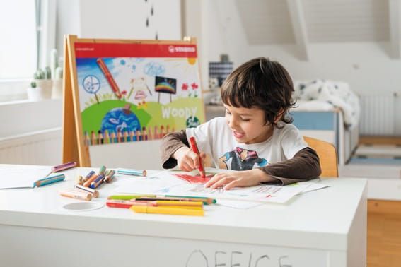 德國 STABILO - woody 3合1系列粉蠟筆-6色+削筆器 (筆芯寬10mm)-產地:捷克