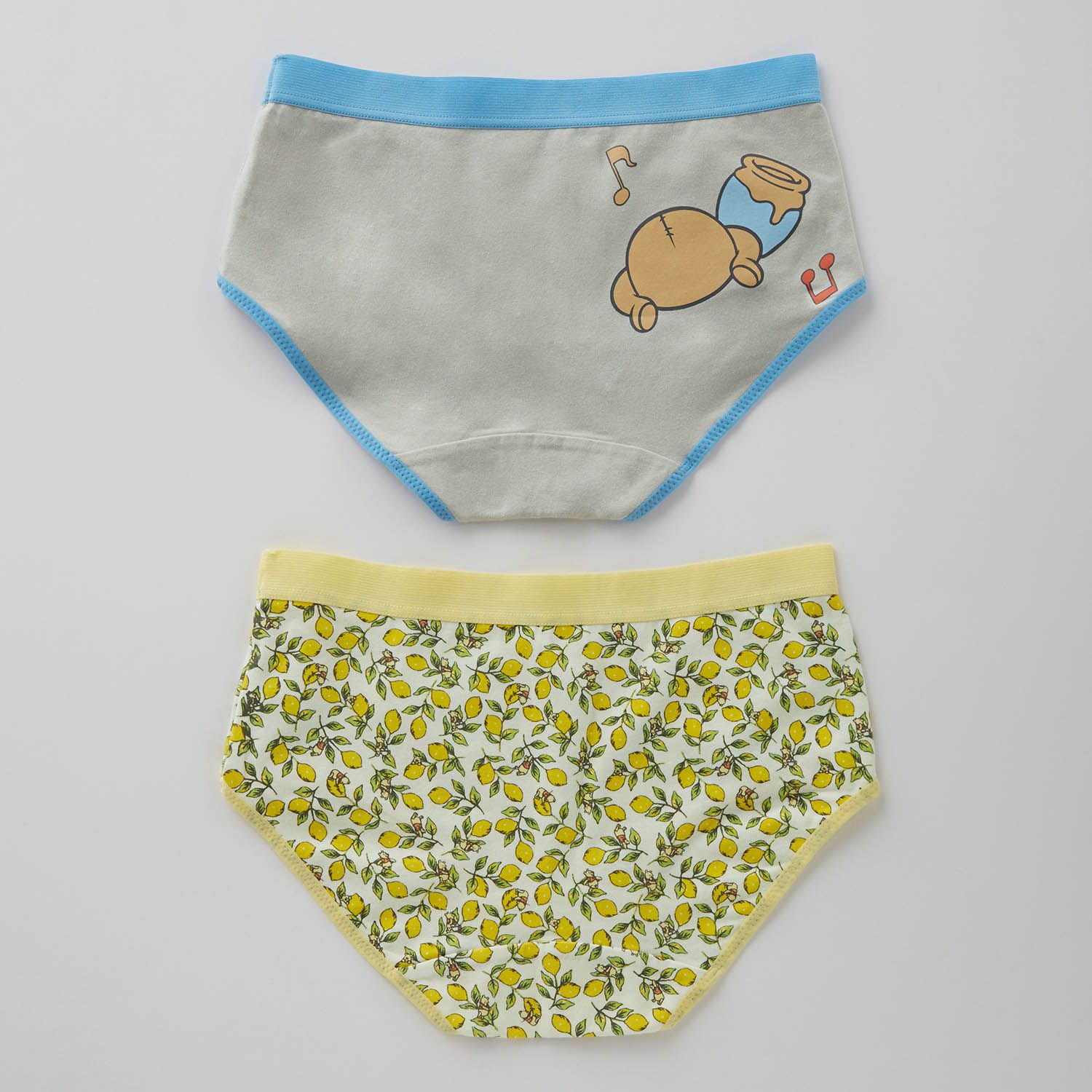 日本千趣會 - 迪士尼印花純棉內褲兩件組(媽媽)-維尼-氣球灰與檸檬黃