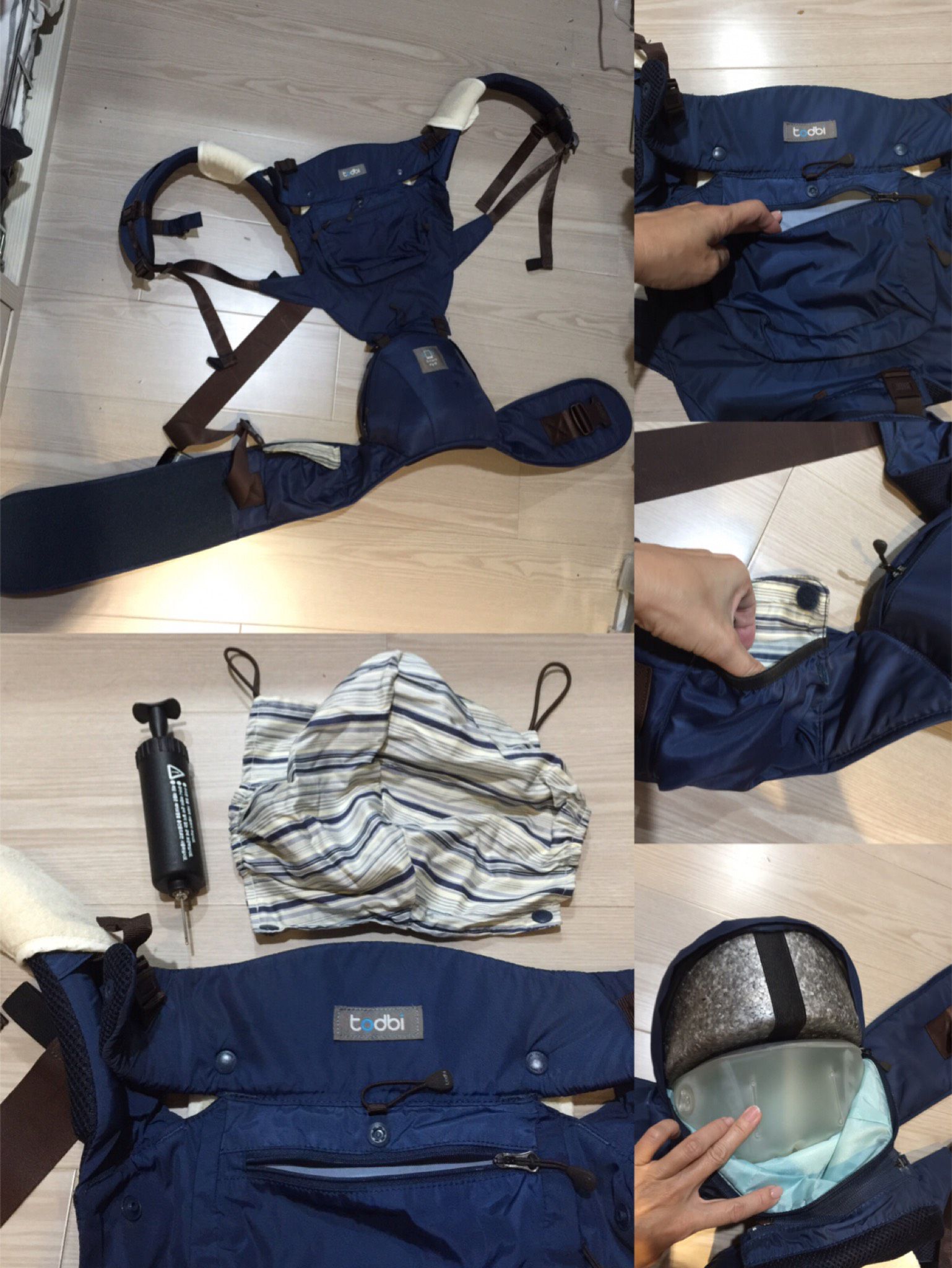 TODBI AIR MOTION 安全氣囊坐墊式揹帶 藍色