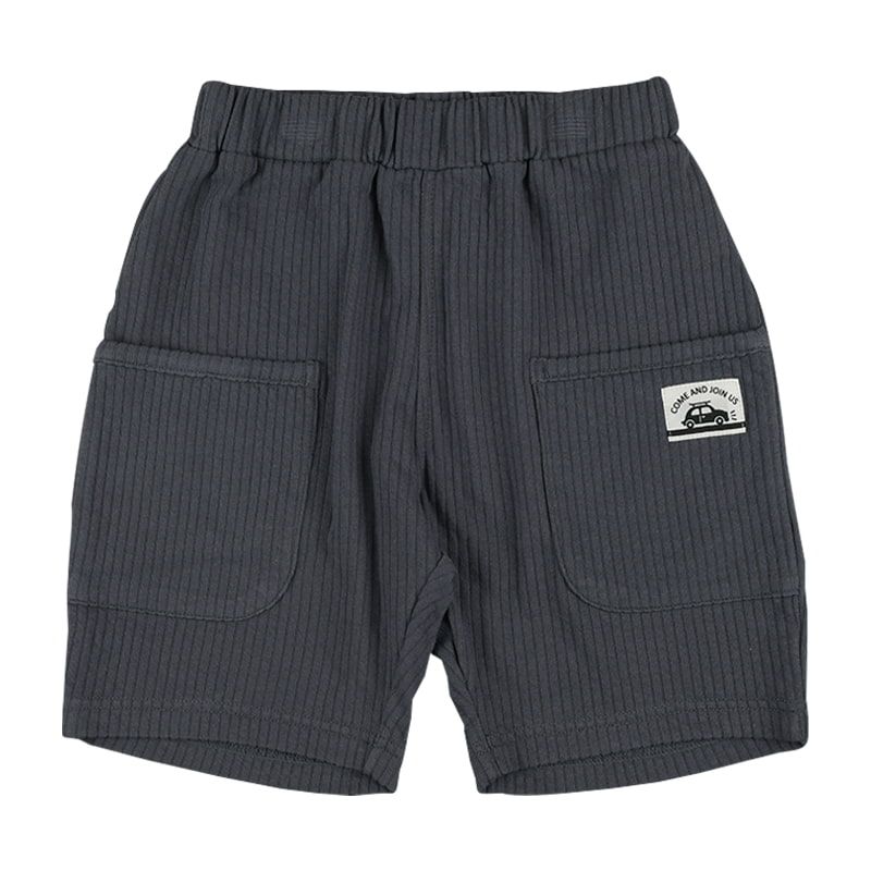 akachan honpo - 短褲 針織泡泡紗-深灰色