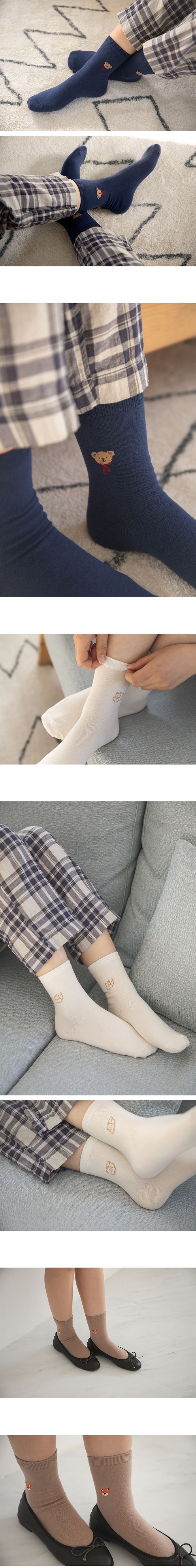 韓國 Daily Like - 女用襪子/中筒襪4入組-1 (220~250mm)