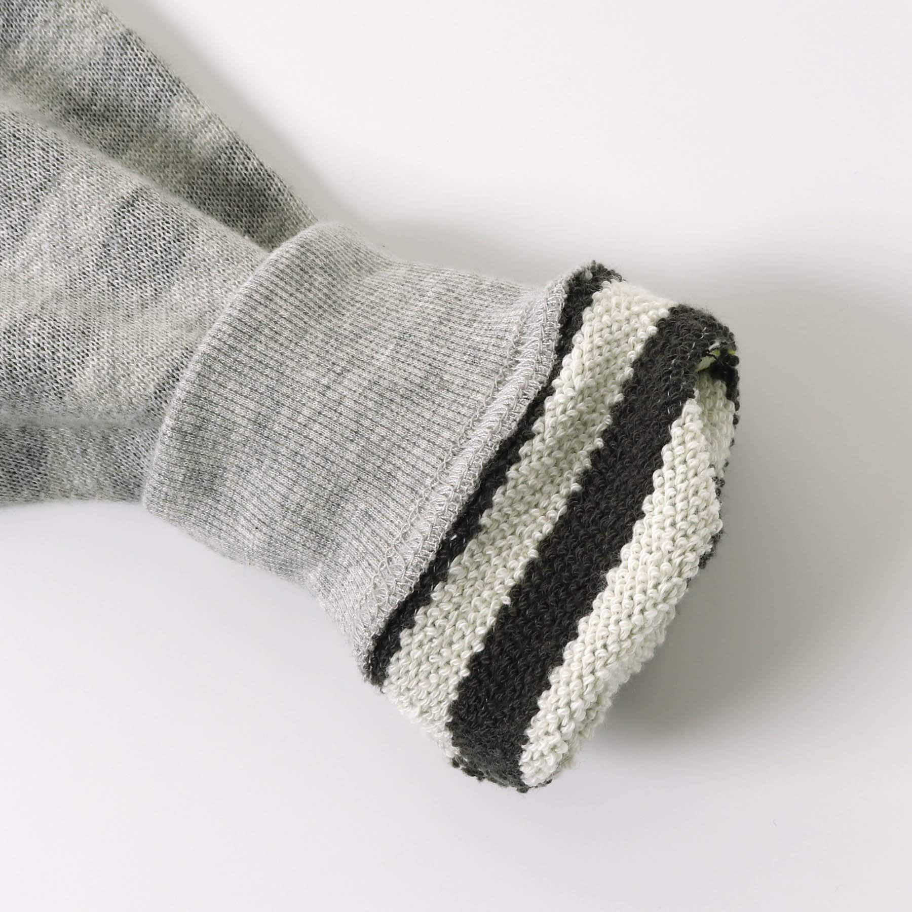 日本千趣會 - 史努比印花圓領長袖上衣-永遠的好友-條紋藍綠